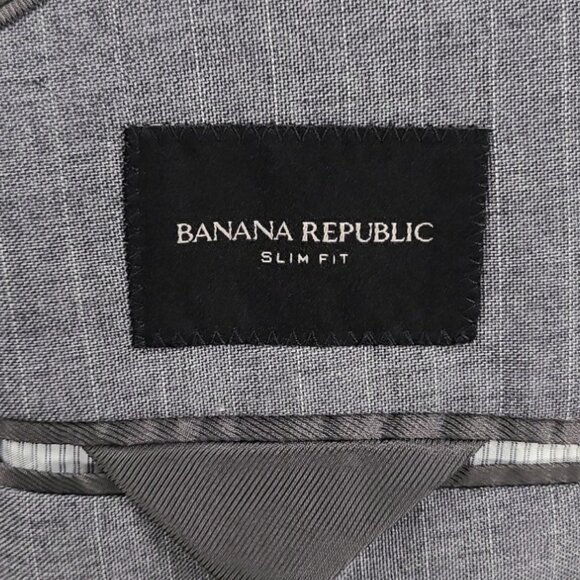 Banana Republic Slim Fit Gray Stripped Blazer 44R - Picture 14 of 16